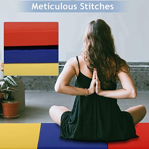 Blue Folding 6’x2’x2 Extra Thick Gymnastics Mat with Carrying Handles A7457