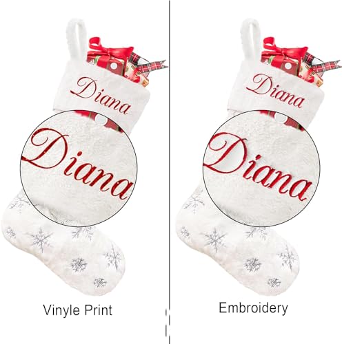White 1 Pack Large Faux Fur Christmas Stockings U366