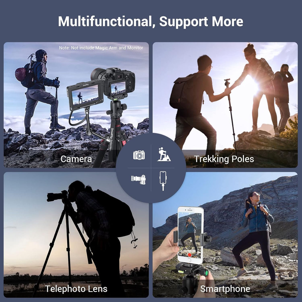 78 Aluminum Camera Tripod Monopod, Foldable, 360 Degree Ball Head, Quick Release Plate, 33lb Payload, Pack of 2 U83669
