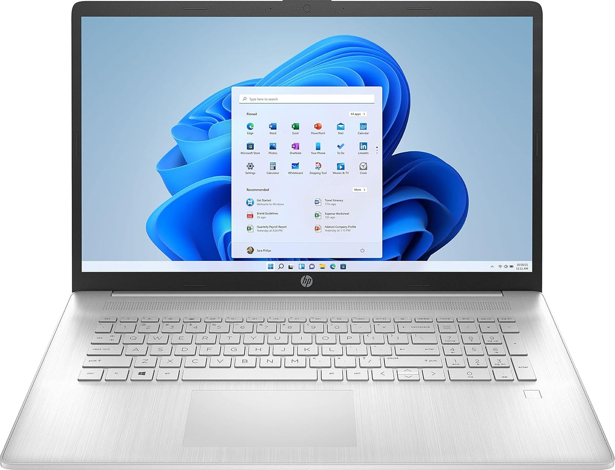 17.3 FHD Laptop, AMD Ryzen 5 5500U 6-Core, 8GB RAM, 256GB NVMe SSD, Natural Silver J43652