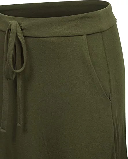 Relaxed Drawstring Waist Maxi Skirt with Side Pockets B436623