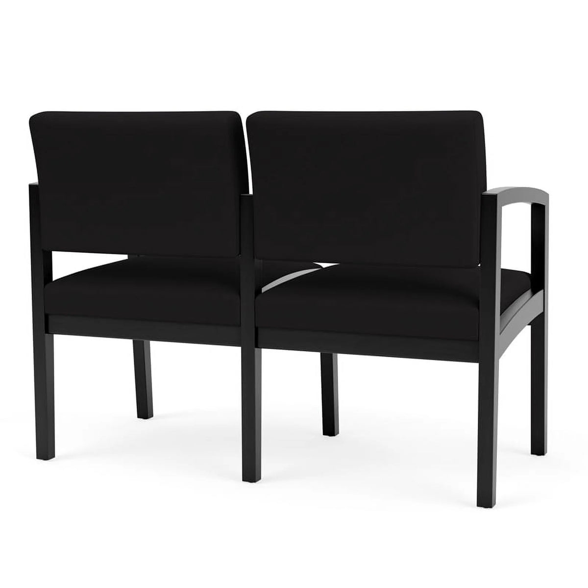Wood 2-Seat Fabric Reception Tandem Seating E117861