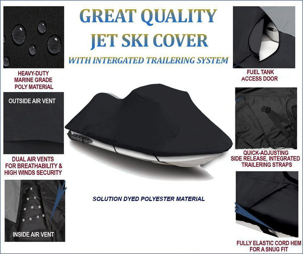 Black 600 Denier JetSki Cover 1-2 Seater M749214