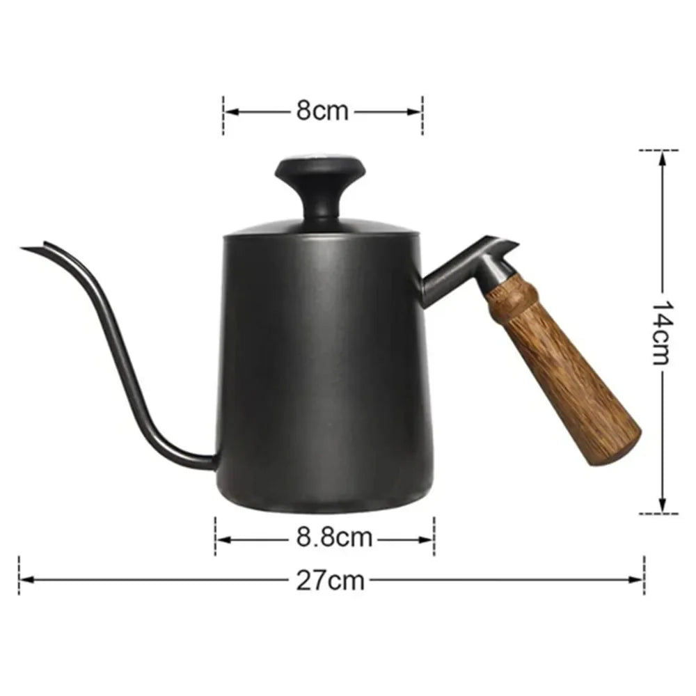 White Steel GooseNeck Coffee Kettle 600ML with Thermometer C15327