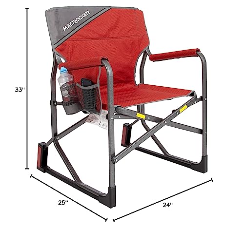 Foldable Outdoor Rocking Chair up to 225 lbs Red A973