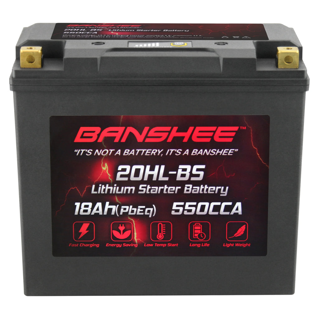 Lithium LiFePO4 Motorcycle Battery, 12V 18Ah, 600CCA, Built in BMS U33125
