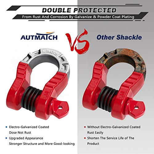 3/4" D Ring Shackles 2 Pack Frosted Black R132