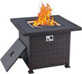 50in 50000BTU Propane Fire Pit Table with Cover and Blue Fire Glass J51815
