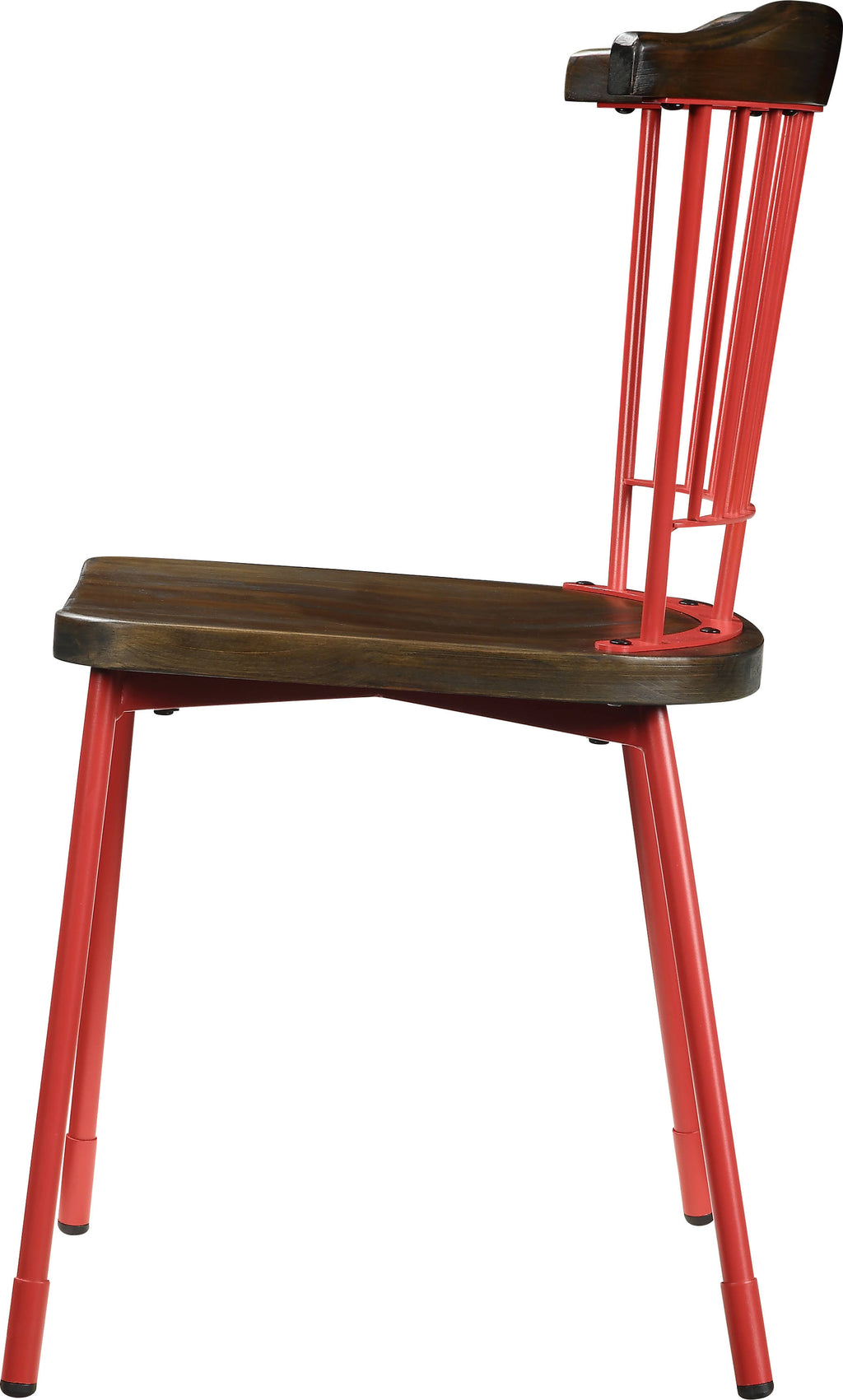 Red & Brown Oak Side Chair Set of 2 E9036
