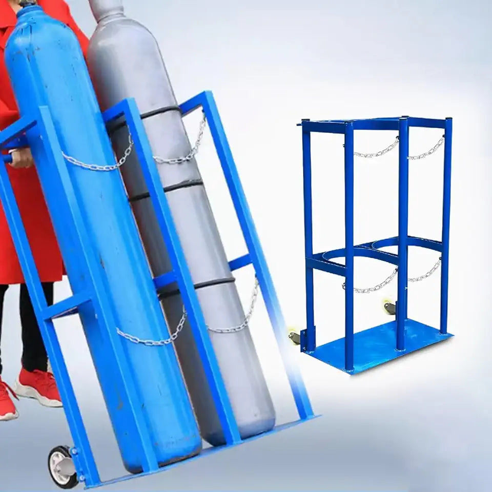 Oxygen Tank Cart, 2 Tank Rolling Cylinder Cart S653323