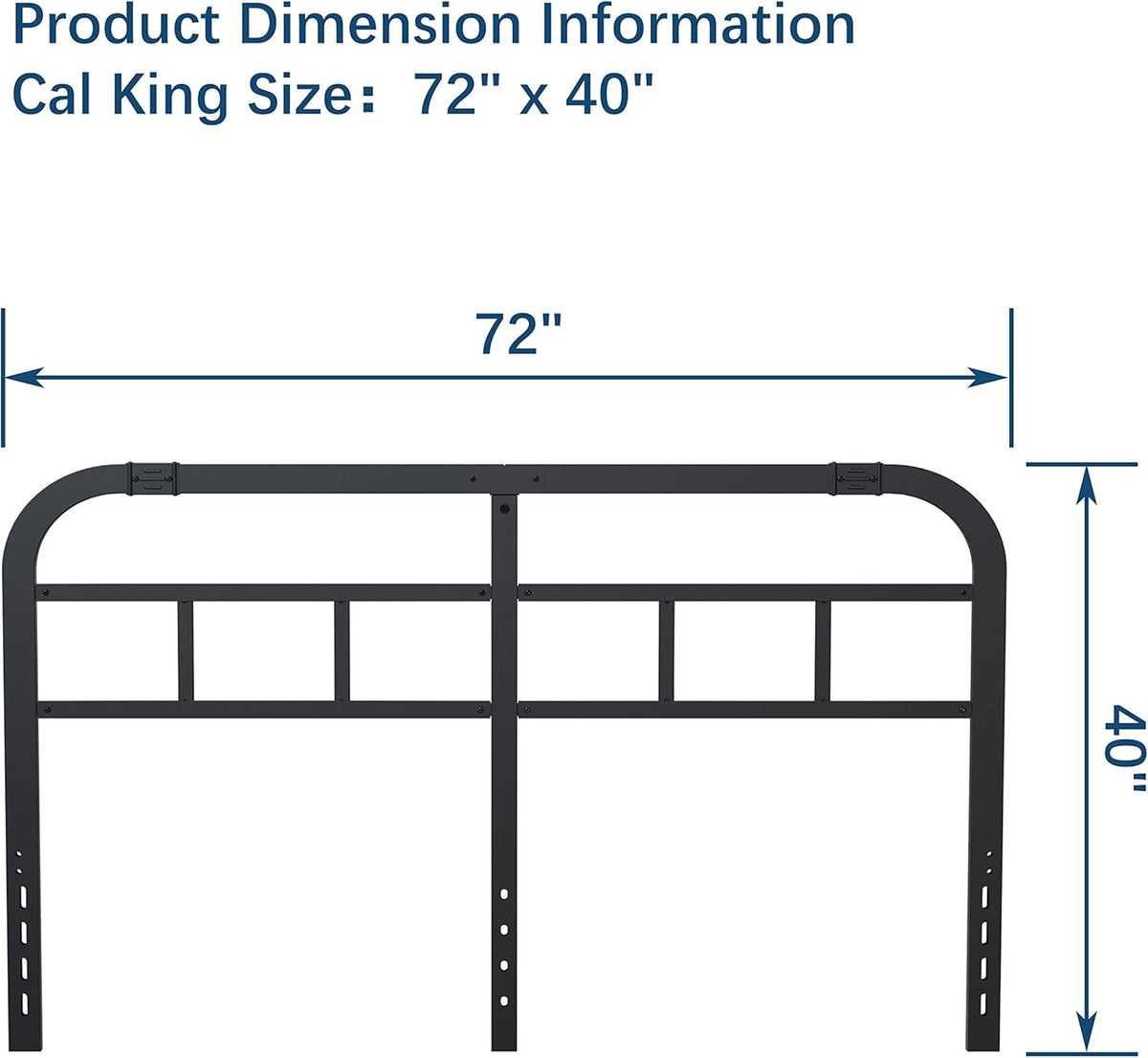 Black Metal California King Bed Headboard D174616