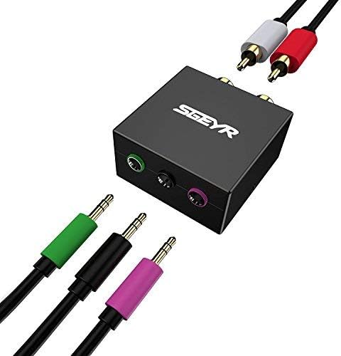 5.1 Audio Console Adapter Stereo RCA to 3 x 1/8 (3.5mm) Jack Bidirectional Conversion Pack of 2 G649374