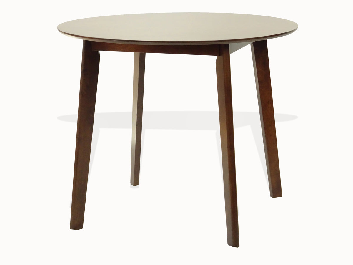 Round Wood Dining Table Medium Brown Finish Y94343