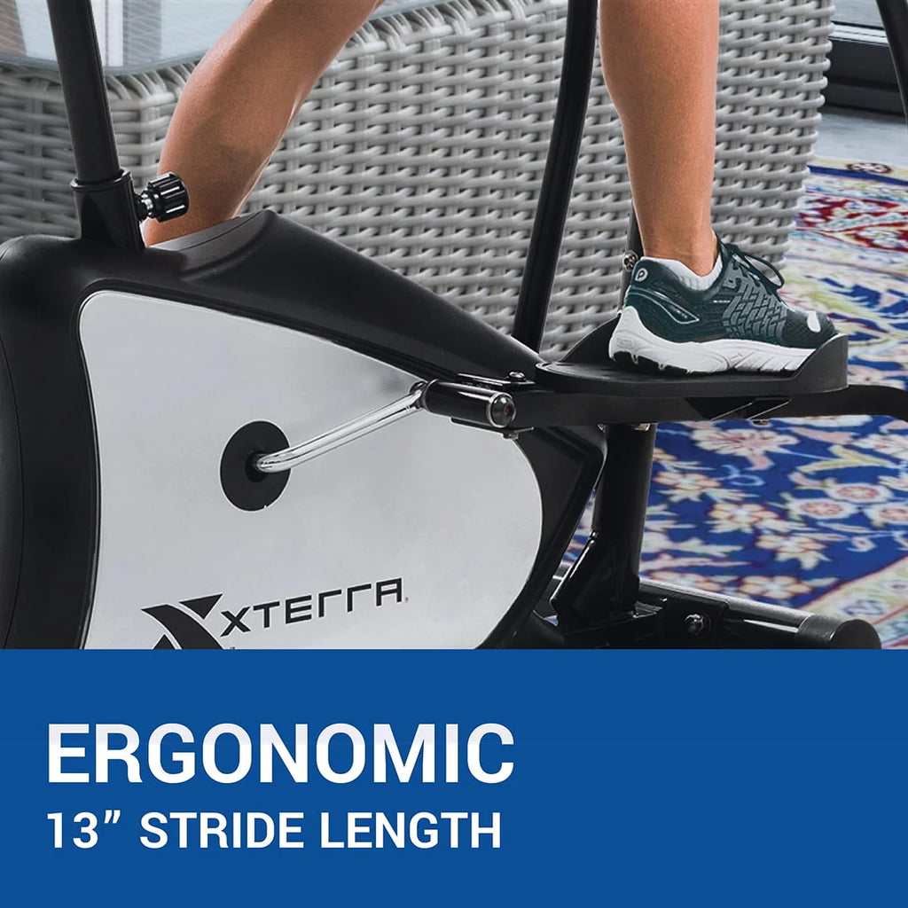 2-in-1 Hybrid Elliptical Upright Bike 13 Stride 265 lb Weight Limit V240108