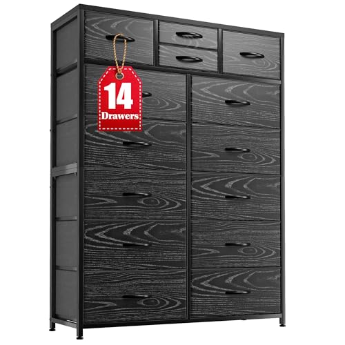 Pink 14 Drawer Fabric Dresser with Metal Frame N888