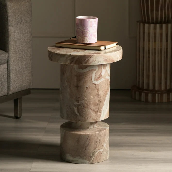 Beige Marble Coffee Side Table E50807