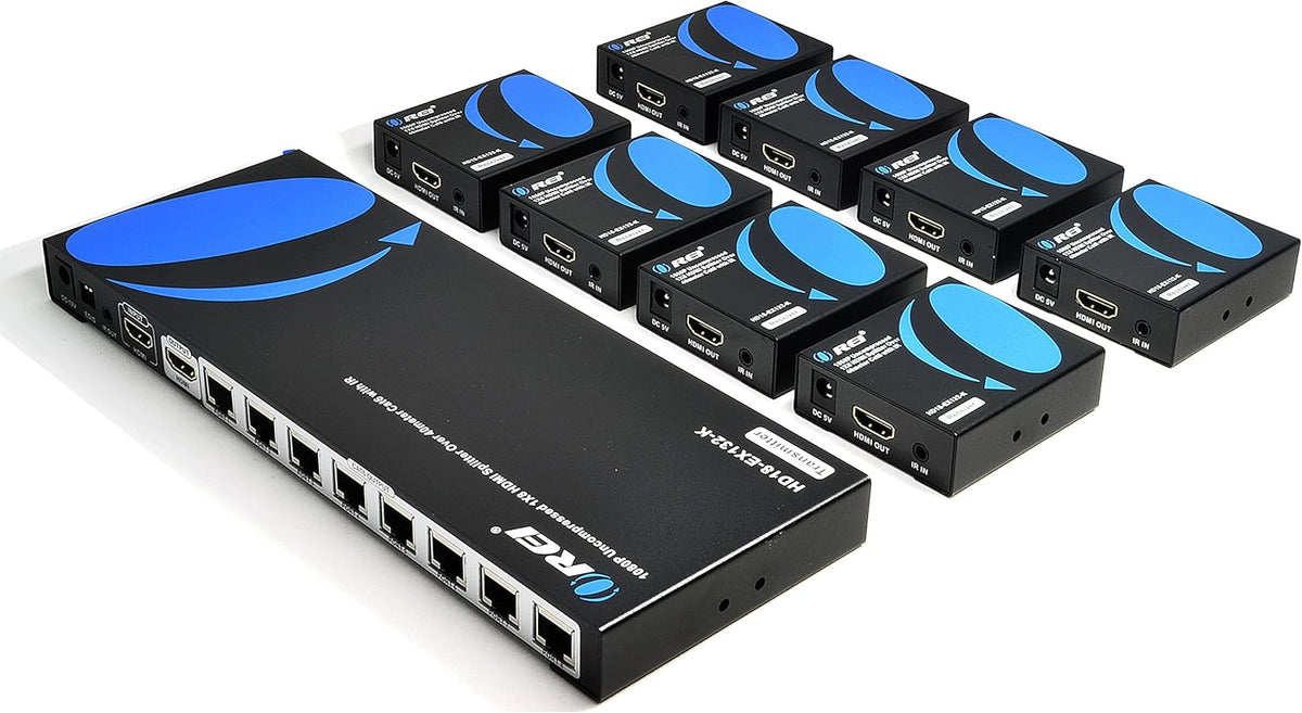 1x8 HDMI Extender Splitter Over Single Cable CAT5e/6/7 with IR Remote C8621