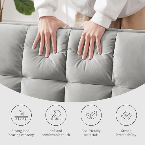 Gray Velvet Convertible Sleeper Sofa Bed P61289