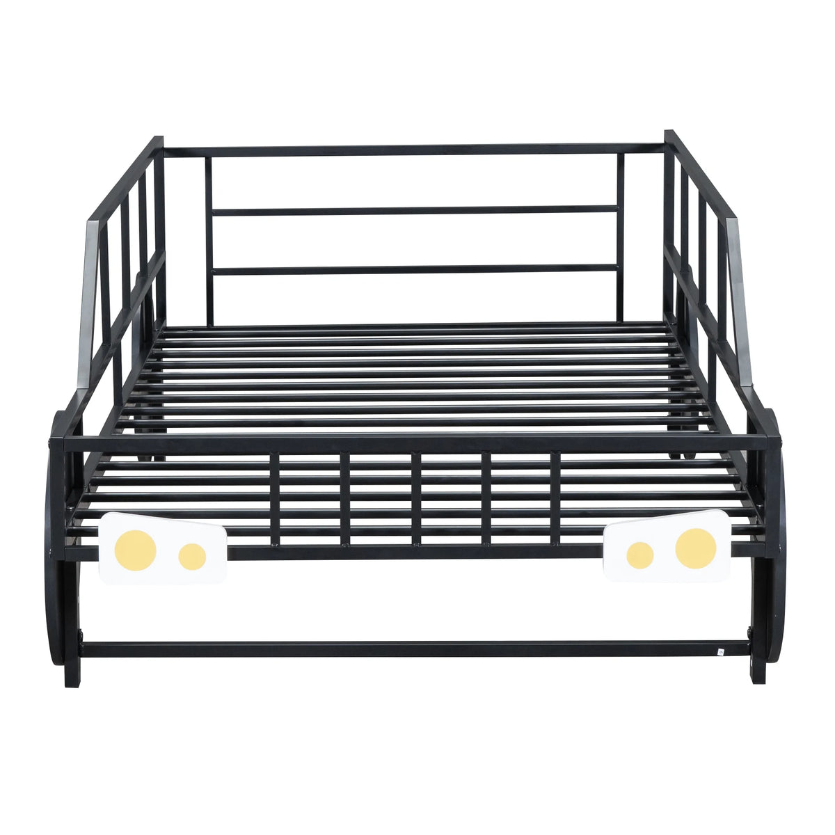 Twin Size Metal Bed Frame with Headboard and Guardrail F6057