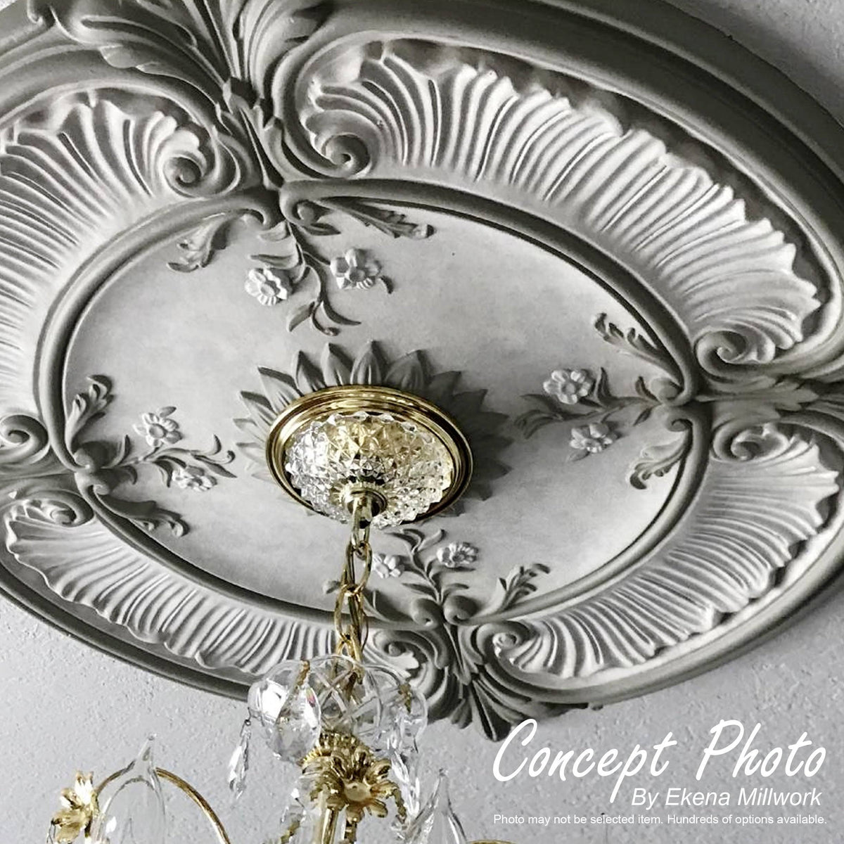 Acanthus Twist Ceiling Medallion Hand-Painted Clear Yellow A991282