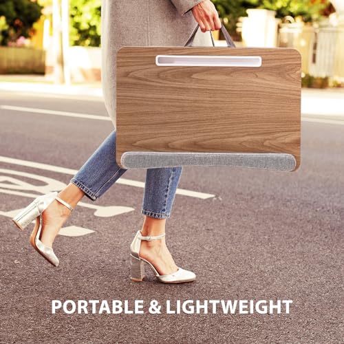 Brown Lap Desk with Cushion and Extra Storage Pocket G4153