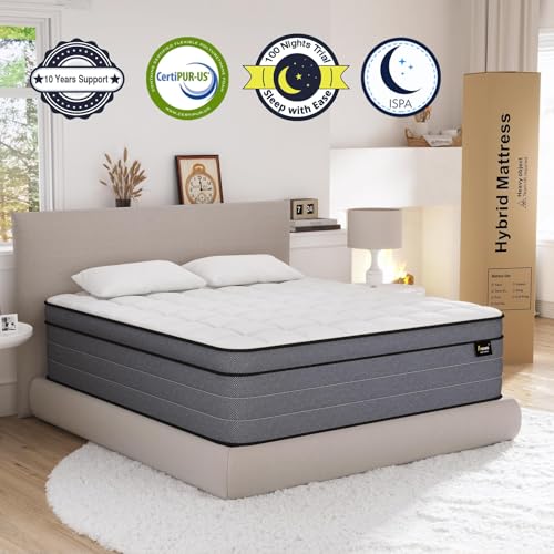King Size 14 Inch Gel Memory Foam Pocket Spring Hybrid Mattress F3398