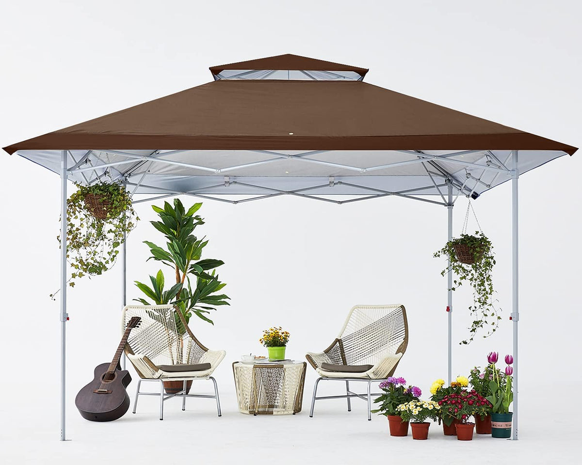 13x13Ft Pop Up Canopy Tent Folding Shelter Grey R49648