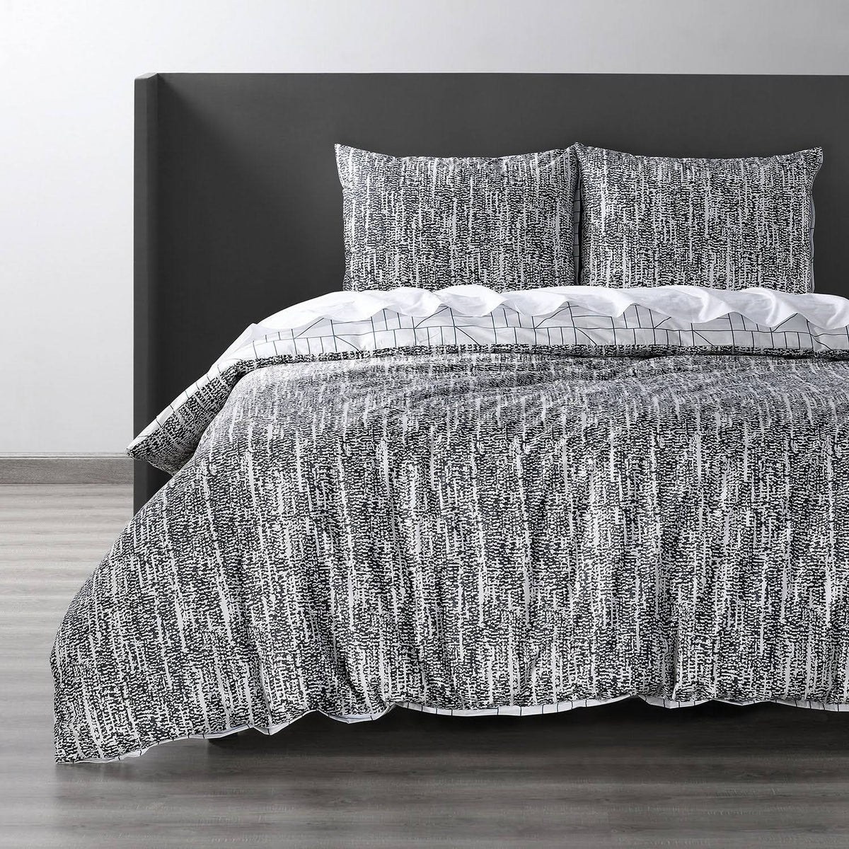 Blue Cotton Percale Reversible Duvet Cover Set Queen O66620