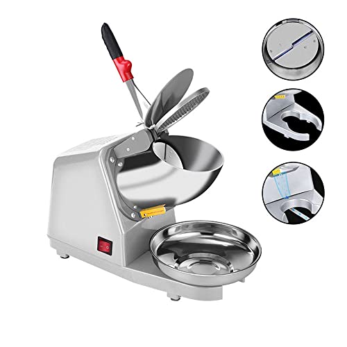 Sliver Electric Ice Crusher Shaver Snow Cone Maker Machine 187lbs/hr N238