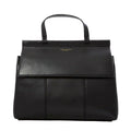 Black Leather Satchel Bag B7588