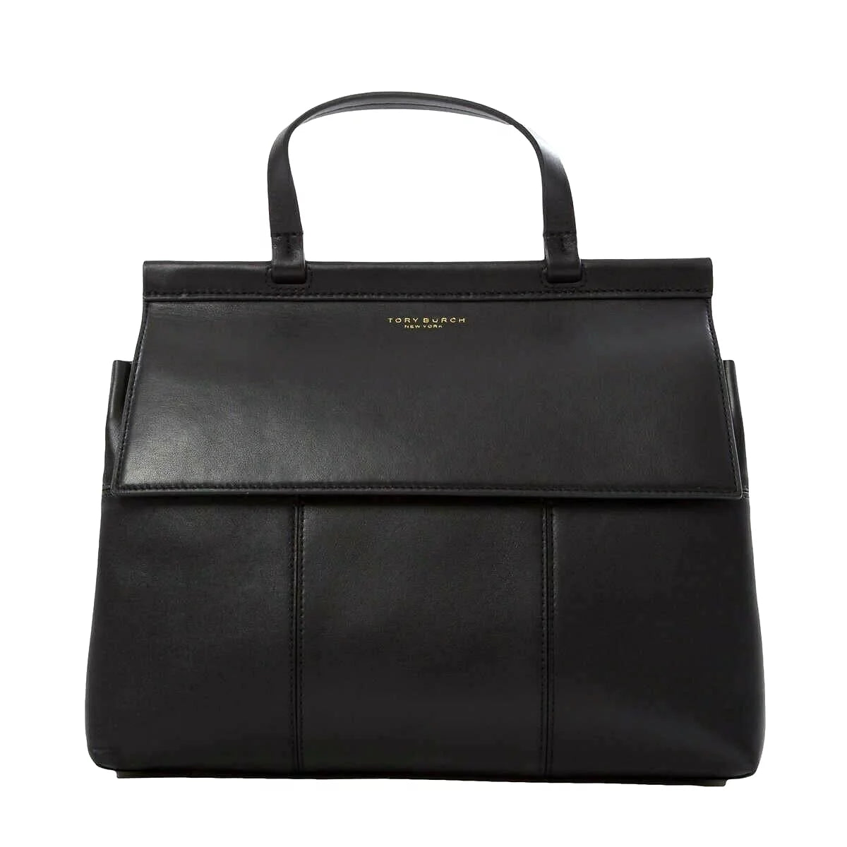 Black Leather Satchel Bag B7588