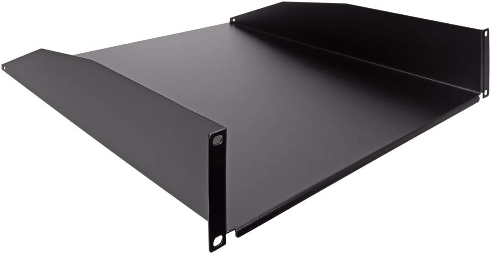 2U 19-Inch Rack Mount Cantilever Server Cabinet Shelf Black D10900
