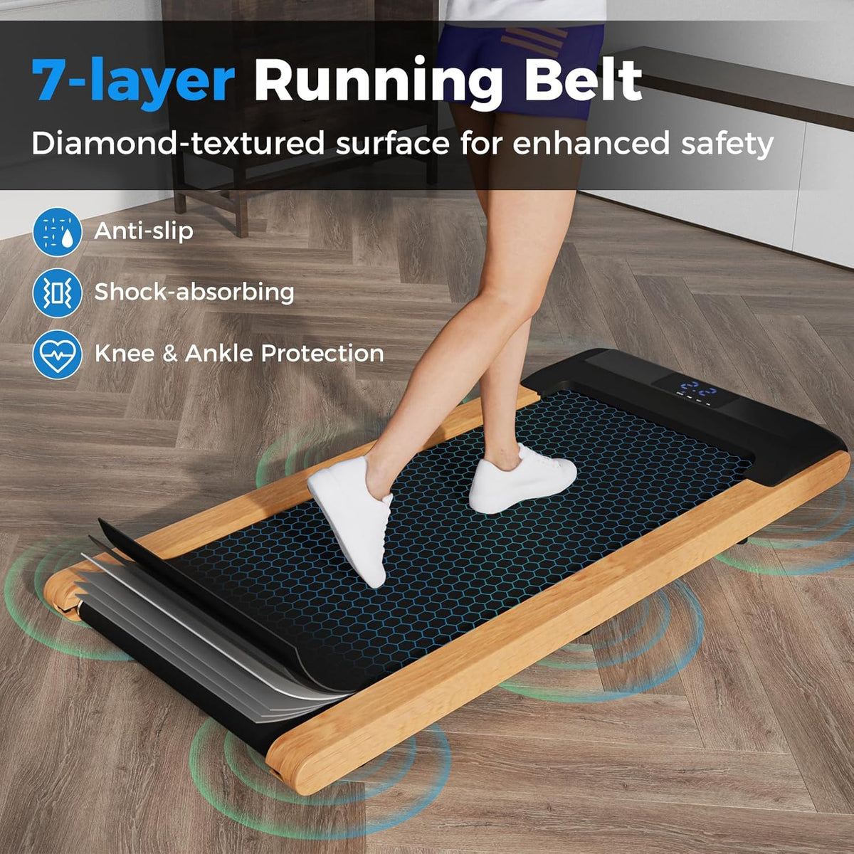 Walking Pad Treadmill with Remote Control and LED Display Q670