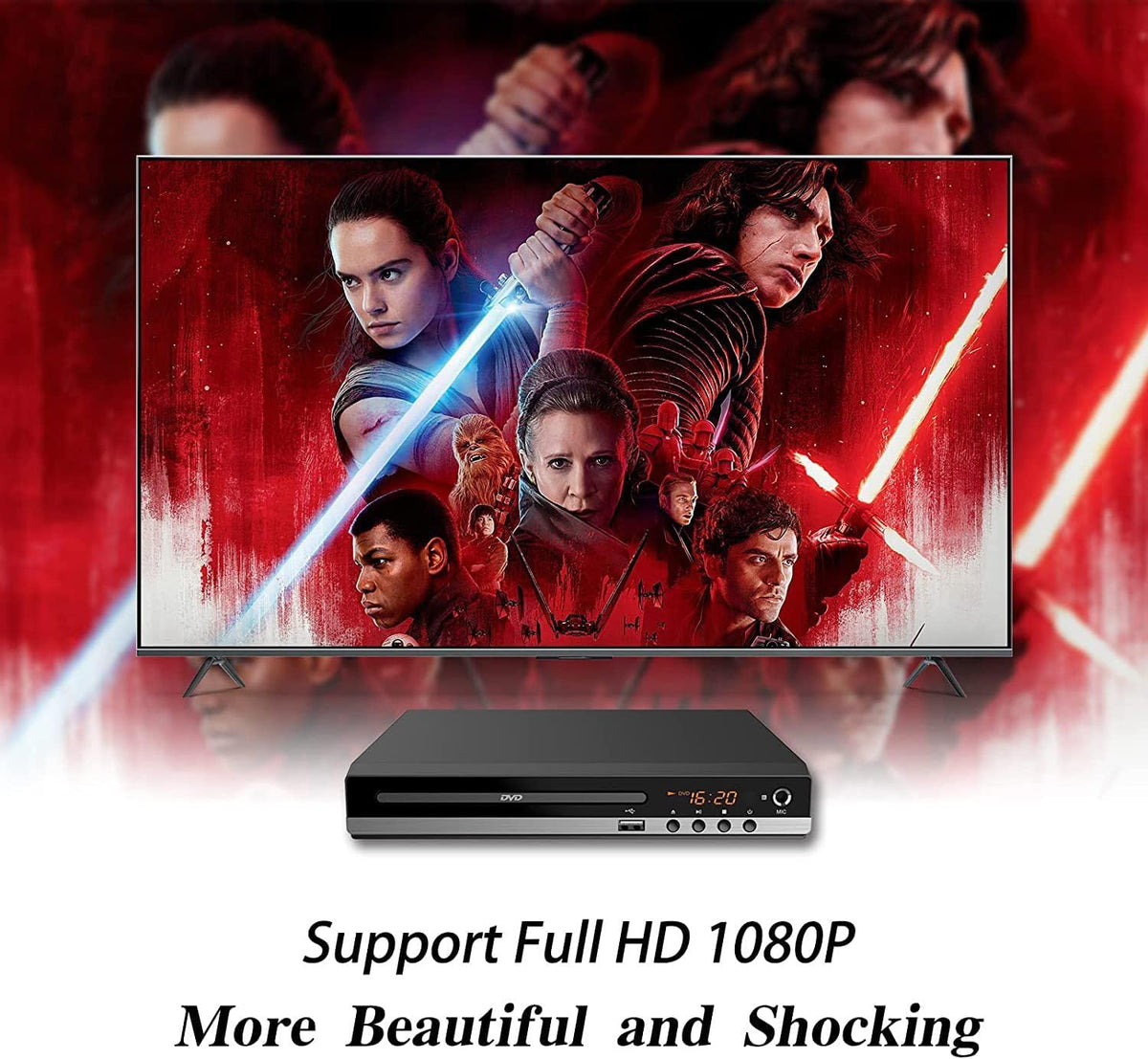 Compact DVD Player with Remote HDMI and RCA Cables USB Input F272648