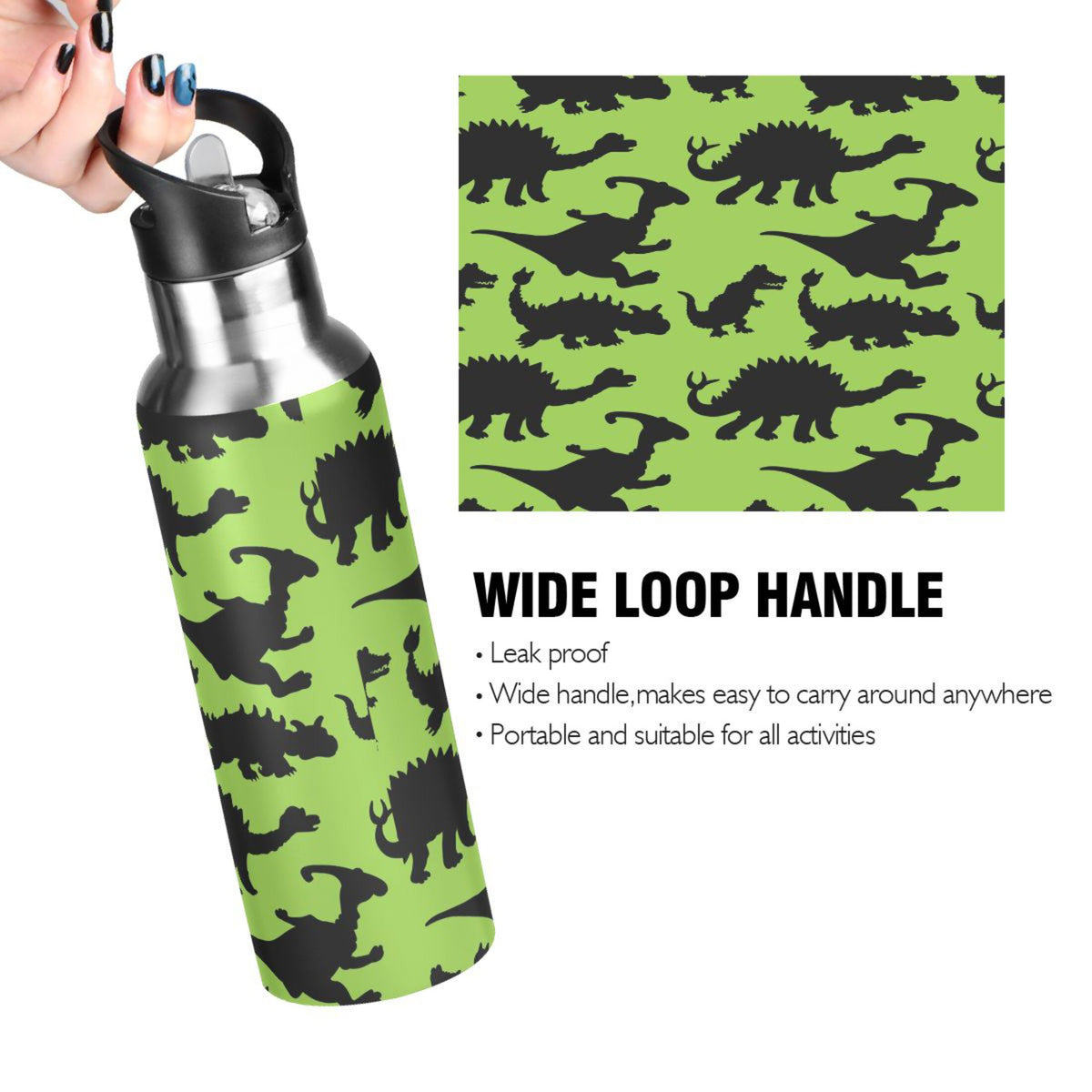 Stainless Steel Vacuum Insulated Water Bottle with Straw Lid 20 OZ K17469