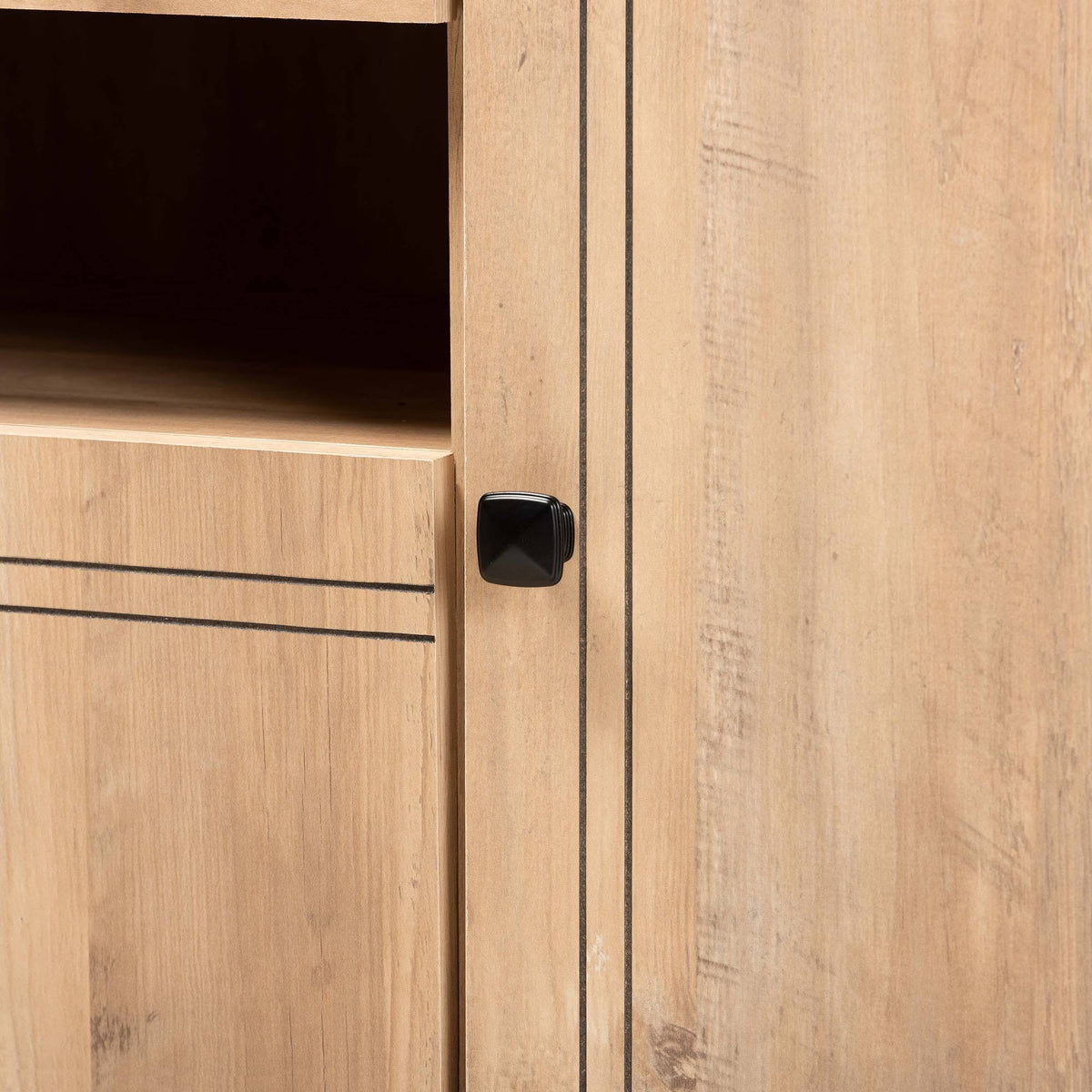 3-Door Wood Kitchen Storage Cabinet Oak Brown U141