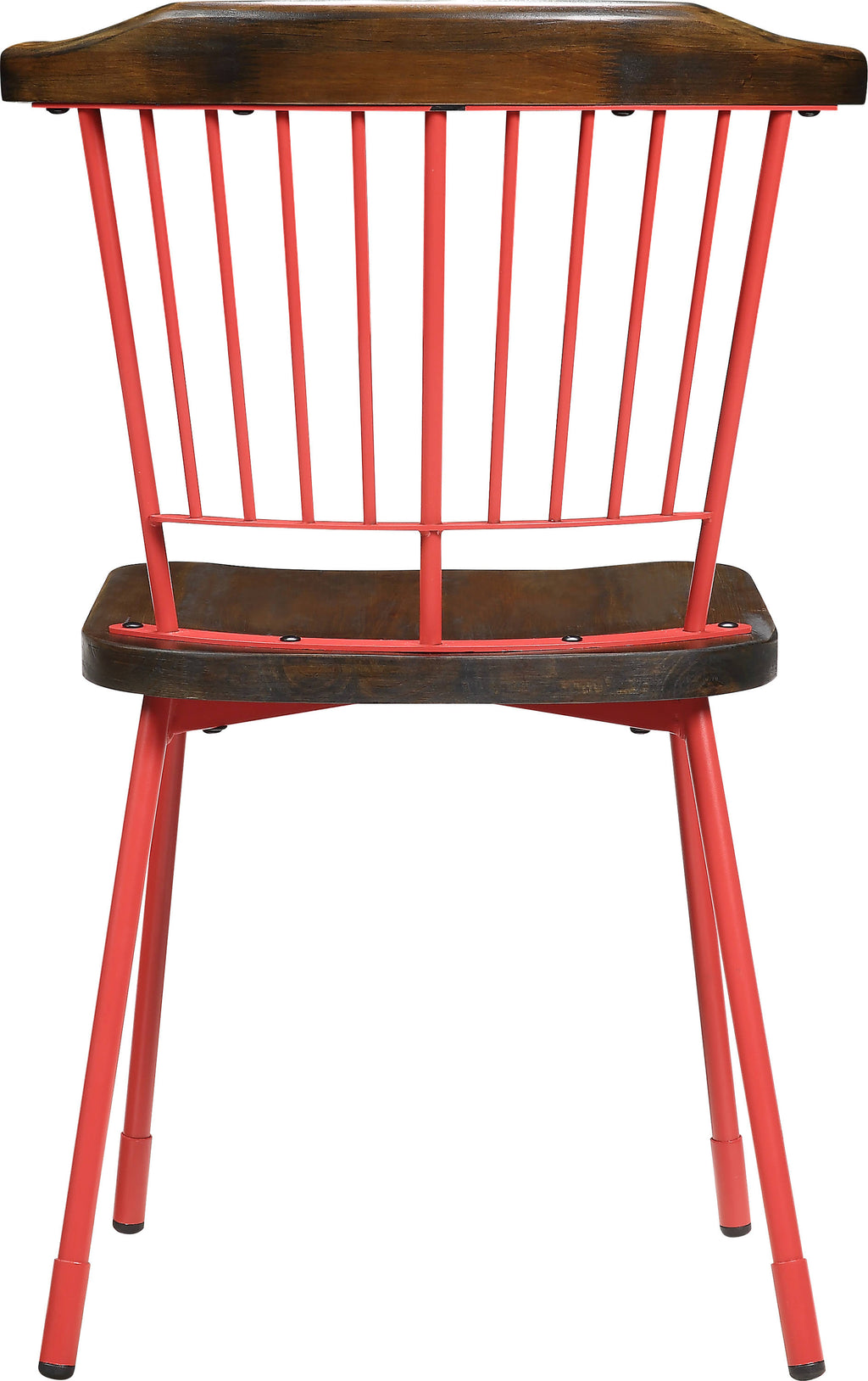 Red & Brown Oak Side Chair Set of 2 E9036