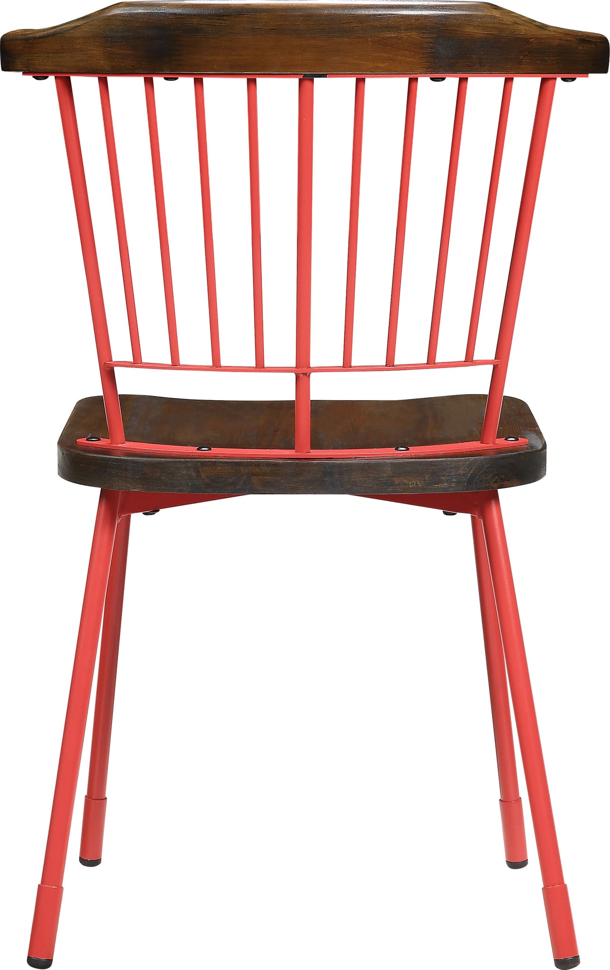 Red & Brown Oak Side Chair Set of 2 E9036