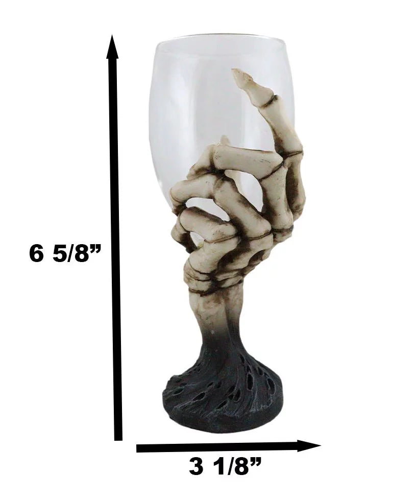 Gothic Skeleton Hand Wine Goblet Glass Chalice T5052