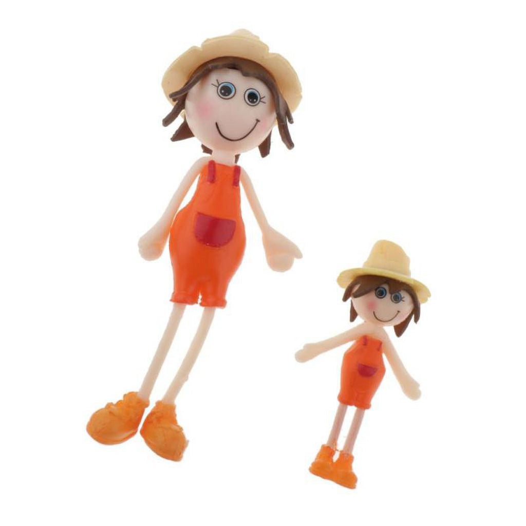 2Pcs Dollhouse Dolls Pretend Play Figures R2180