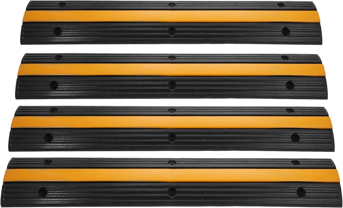 Rubber Cable Protector Speed Bump (4 Pack Single Channel) Pack of 2 S1002