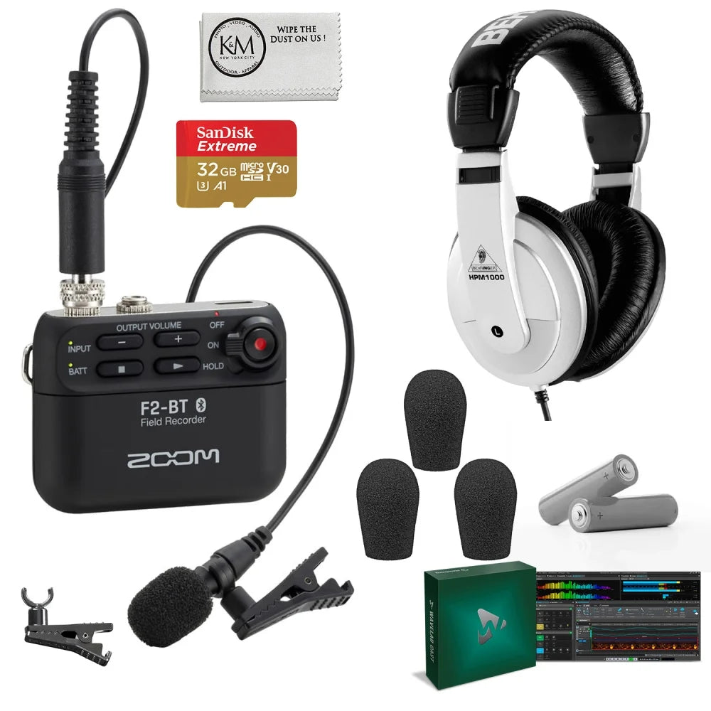 Field Recorder Bundle with Micro-SD 32GB + Headphones + Microfiber Cleaning Cloth V26290