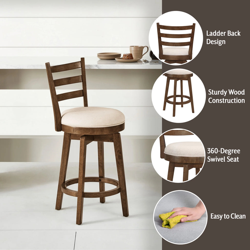Wood Counter Height Swivel Stool Y531022
