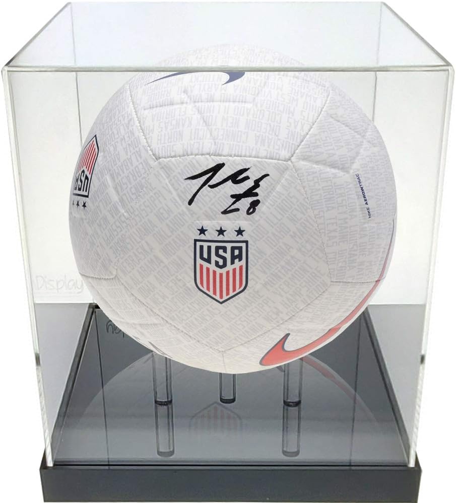 Black Base UV-Protected Soccer Ball Display Case X260