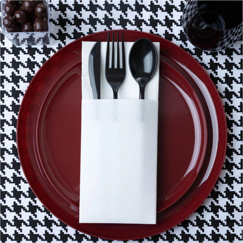 10.6" Round Red Disposable Plastic Plates 100 Pack N52162