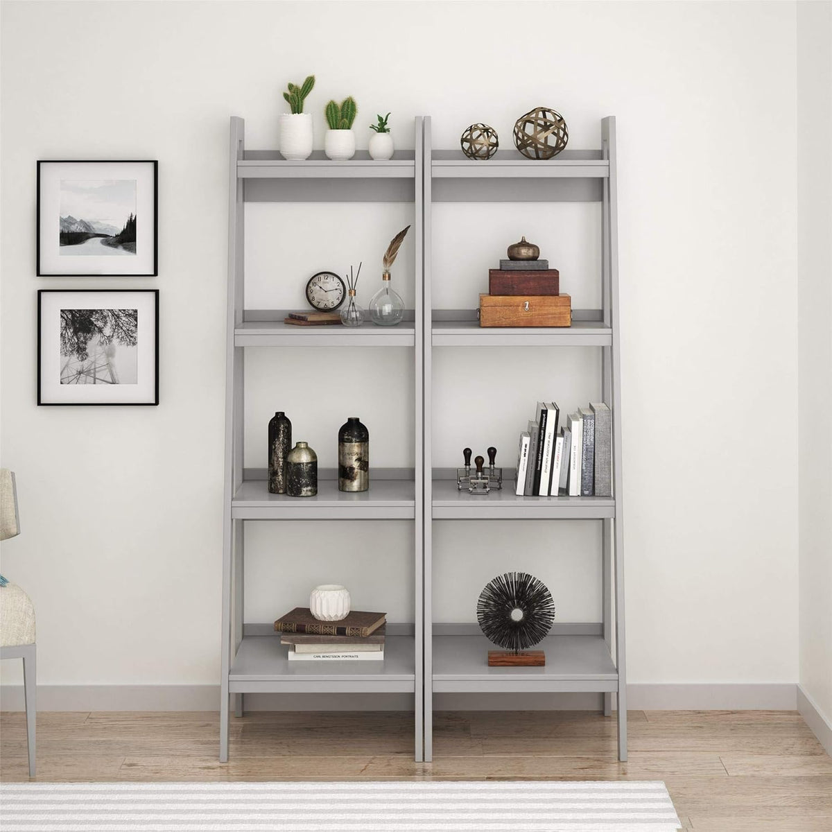4 Shelf Ladder Bookcase, Black Y8829