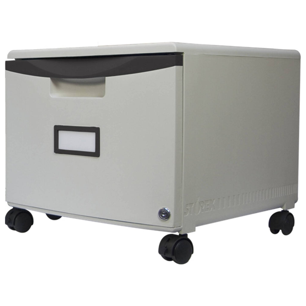 Black Single Drawer Mini File Cabinet with Lock U99878