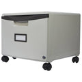 Black Single Drawer Mini File Cabinet with Lock U99878