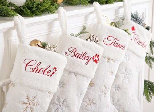 White 1 Pack Large Faux Fur Christmas Stockings U366