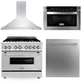 36 in. Dual Fuel Range, Range Hood, Microwave Drawer & Dishwasher C499